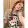 Camiseta de Manga Corta de Algodón Puro Estilo Harajuku Oscuro Texturizada Moda Ropa Superior Estampada Artículos Europeos Sentido de Alta Gama Animación Contrarreloj