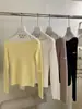 WGWE Suéter de Punto de Color Sólido Simple Estilo Coreano de Manga Larga para Mujer 2026 Principios de Otoño Suave Pegajoso Puro Deseo Ajustado Favorecedor Versátil