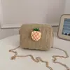 Bolso de Hombro Infantil de Fresa Dibujos Animados Estilo Coreano, Bolso Cruzado Vintage Tejido para Niñas, Lindo Bolso de Cadena Infantil Floral, Moderno