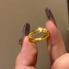Anillo ojo de gato cnc anillo liso anillo corrugado moda lujo ligero simple sólido cerrado dorado anillo de pareja regalo