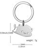 Llavero de gato de dibujos animados de acero inoxidable con costuras, para novias, pareja, colgante para mochila, colgante lindo, regalo, joyería, regalo de mano
