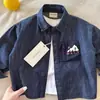 Camisa de Mezclilla para Niños 2026 Otoño Manga Larga Holgada Casual Chaqueta para Niños, Bebés y Niños Pequeños Camisa de Cuello Campana, Ropa para Niños