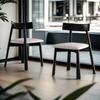Cadeira de Jantar Nórdica de Madeira Maciça para Casa Estilo Médio Antigo Novo Chinês Hotel Homestay Assento Recepção Cadeira de Negociação Cadeira de Restaurante com Encosto
