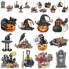 Adornos de madera retro de Halloween transfronterizos: decoraciones de calabaza, gato negro, fantasma, bruja y árbol