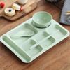 Grid plate comercial food grade plástico de seis grades fast food plate hospital equipe escolar cantina multi-grid prato atacado