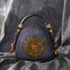 Bolsa Feminina de Couro Genuíno Nova Bolsa de Mão Feminina Retrô Transfronteiriça Bolsa de Ombro Transversal Estilo Chinês Bolsa Concha de Couro Bovino Camada Superior