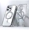 Suporte para Celular iPhone 15 Pro Personalizado Transparente Fosco Giratório Anti-Queda Capa Protetora Magnética para iPhone 16