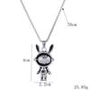 Collar Conejo Espacial Giratorio Colgante Cara Sonriente Llorando Diseño de Astronauta Cadena para Suéter para Mujer Más Fácil de Combinar Moderno No se Desvanece Combinable