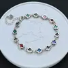 Pulsera de Cruz de Esmalte Colorida para Mujer, Sencilla y Lujosa, Única y Moderna, Estilo Hip-Hop, Joyería Versátil al por Mayor Cruz