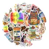 Compra directa transfronteriza de 50 pegatinas decorativas impermeables con temática de libros vintage y gatos para cuadernos y botellas de agua