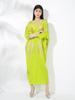Vestido plisado de moda transfronteriza para mujer, nuevo, elegante, de alta gama, con escote en V, mangas de murciélago bronceadas, suelto, talla grande, vestido largo