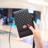 Aplicável ao iPhone Samsung celular universal cartão carteira diamante Chanel estilo bolsa crossbody bolsa de armazenamento
