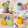 Taza de cerámica de color contrastante estilo coreano, caja de regalo, taza de agua, taza de aspecto elegante, taza de cerámica, logotipo impreso, patrón personalizado