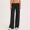 Pantalones de Yoga Plegables Transfronterizos a Rayas de Cintura Microcampana para Mujer Pantalones de Boca de Campana Ropa Deportiva Casual para Exteriores Pantalones Largos Deportivos