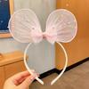 Diadema de hilo con corona de princesa rosa para niña, horquilla para presionar el cabello de princesa, tocado, diadema de cumpleaños de princesa dulce