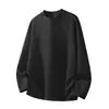 Outono/Inverno 2026 Streetwear Americano Modelagem Solta Algodão Mamba Costela Patchwork Moletom Casual Camiseta Masculina Gola Redonda Manga Longa