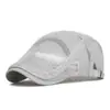 Boina Casual Delgada Transpirable de Malla Completa Gorra Frontal Retro Británica Visera Protector Solar para Hombres y Mujeres