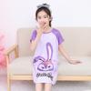 Pijamas para meninas verão 2024, novo vestido infantil de manga curta, camisola infantil para crianças grandes e meninas pequenas