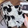 Pantalones de Pierna Ancha de Lunares Retro de Moda de Nuevo Estilo Transfronterizo 2025 con Diseño Holgado y Pantalones Casuales Adelgazantes Versátiles para Mujer