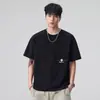 Nueva camiseta de manga corta de peso pesado 320g 2026, estilo americano moderno, lavado resistente, lavado Asut, top con bolsillo al frente