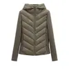 ZA AliExpress artículo más vendido moda femenina transfronteriza, estilo europeo y americano, chaqueta fina de algodón de manga larga de punto patchwork