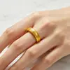 Oro de arena vietnamita, brillante y helado, anillo de dorso de anguila, anillo liso de imitación de oro de escamas de dragón moderno, joyería duradera que no se decolora