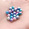 Cuentas Sueltas de Color Gradiente Iridiscente ABS de Alto Brillo Blanco Lechoso Imitación Perla para Manualidades DIY con Agujeros, Cuentas Espaciadoras, Accesorios para Joyería