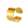Rueda de la fortuna versión ancha anillo brillante viento frío anillo abierto simple acero inoxidable chapado PVD oro real de 18K anillo para el dedo