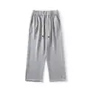 Pantalones Casuales de Moda para Hombre de Primavera y Otoño, Corte Holgado, Rayas Degradadas, Pantalones Deportivos Rectos Lavados, Pantalones de Pierna Ancha