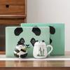 Tetera de panda creativa caja de regalo de panda de dibujos animados embalaje tetera de cerámica vacía almacenamiento de té negro té blanco té verde sellado
