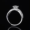 Anillo de diamantes de circonita cerrada en vivo de Tiktok, micro incrustado de cuatro garras, línea de lujo ligero, anillo abierto, anillo de boda para hombre y mujer, propuesta al por mayor
