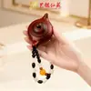 Venta de Liquidación de Tetera con Mango de Palo de Rosa, Bolsa de la Fortuna Pixiu, Pieza de Mango de Columna de la Riqueza del Dragón de Maíz, Artesanía de Madera