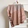 Novo cachecol curto de dupla face com franjas, estilo coreano, xadrez pied-de-poule, falso cashmere, para mulheres, aquecedor de pescoço quente, xale médio-longo para ar condicionado