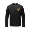T-shirt de manga comprida de algodão de manga comprida masculina de pescoço redondo simples camisa casual simples modal strass fino Eagle
