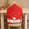 Capa de Cadeira de Natal Desenho Floresta Floco de Neve Capa de Encosto de Cadeira Impressão Digital Criativa Suprimentos de Decoração de Cadeira de Natal