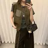Chaleco sin mangas de gamuza estilo retro para mujer, nueva colección primavera/otoño 2026, cuello redondo, adelgazante, versátil, con cordón, y un aspecto de alta gama
