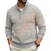 Suéter de Punto para Hombre para Comercio Exterior, Ropa de Hombre Estilo Coreano, Otoño e Invierno Cuello Alto con Botones Caliente Tejido de Lana Superior, Engrosado