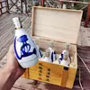 Atacado um jin garrafa de vinho de cerâmica azul e branca jarra de vinho de alta qualidade garrafa de vinho antiga garrafa vazia para vinho branco 500ml Jingdezhen