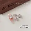 Accesorios de arte para uñas de lujo K9 color rosa rosa con base inferior de diamantes de imitación, bolas de diamantes de imitación tipo cubo de hielo rosa claro brillantes para decoración de uñas