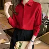 Camisa de Satín en Stock para Mujer Otoño 2026 Nueva Color Sólido Camisa Profesional Estilo Coreano Suelta Camisa Top para Mujer Tendencia