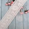Renda de algodão bordada branqueada acessórios de bordado vazado barra de roupa infantil renda DIY feito à mão