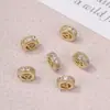 Rueda espaciadora de engranaje de circonita chapada en oro de 18 quilates Espaciador de cuentas Espaciador de joyería DIY Pulsera de cuentas hecha a mano Accesorios para pulseras