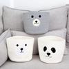 Cesta de armazenamento redonda feita à mão com desenho de urso, acabamento de mesa, cesta de armazenamento em estoque, geração 1451