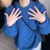 Nuevo suéter de punto trenzado estilo retro coreano para otoño e invierno para mujer, holgado y casual, top de punto adelgazante para mujer, ropa de mujer de moda