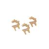Reno de Navidad Chapado en Oro de 14K Electrochapado Microincrustado Circonita Colgante de Ciervo Colgante para Pulsera Pendientes DIY Colgante de Joyería
