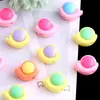 Contas de Caracol de Acrílico com Desenho Fofo de Macaron, Furo Reto, para Corrente de Celular DIY, Chaveiro, Corrente de Bolsa, Acessórios de Joia