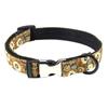 Procesamiento de tela de poliéster floral pequeña nueva personalizada de Amazon, cincha negra fuerte resistente al desgaste, collar universal para gato y perro