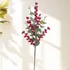 Cipó de Frutas Vermelhas Artificiais, Frutas da Fortuna Festivas DIY Frutas de Acácia, Cipó de Flores de Natal Artificiais, Decoração de Parede com Flores Penduradas