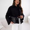 2024 Amazon AliExpress Nuevo Invierno Moda Simple Color Sólido Abrigo de Lana de Color Sólido de un Solo Botón Ropa de Mujer