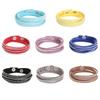 Pulsera Colorida de Verano Tejida a Mano con Cuerda de Cera Estilo Étnico PU Cuero Impreso Pulsera Cuerda Simple Multicolor Cuerda de Mano